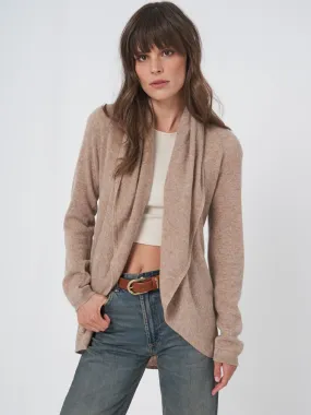 Taupe Shawl Cashmere Cardigan