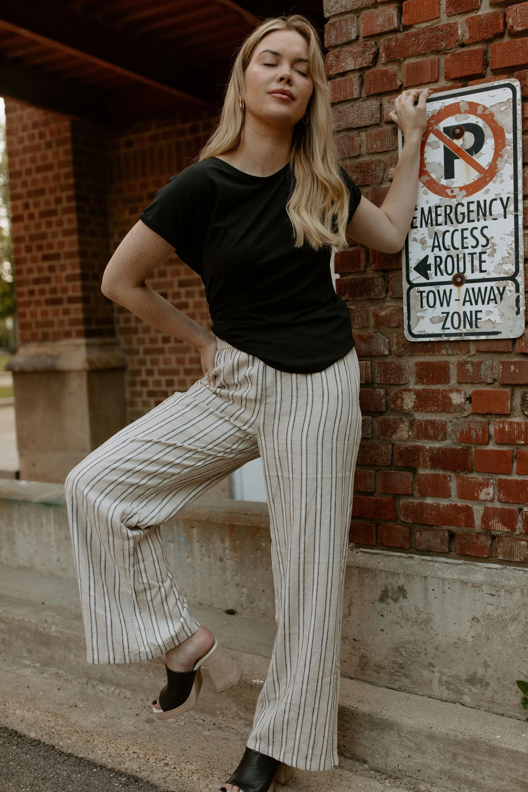 The Falakka Striped Pant - Cement Stripe - PLUS