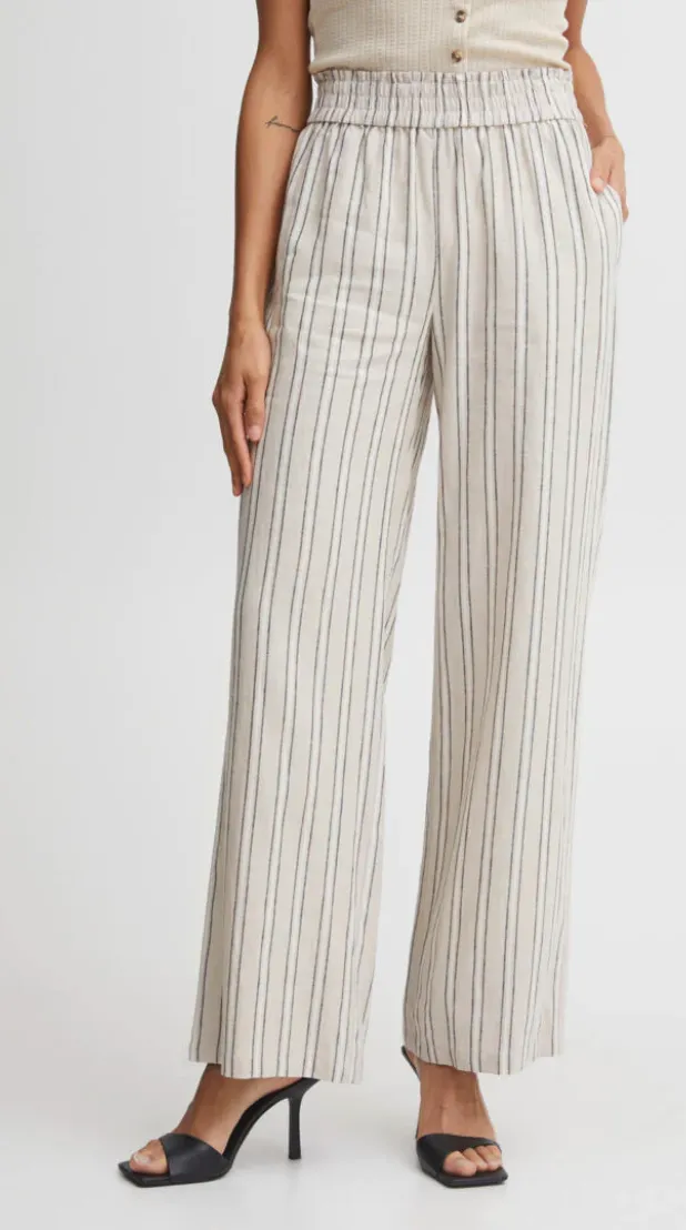 The Falakka Striped Pant - Cement Stripe