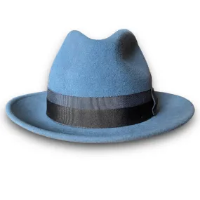 THE FLAMEKEEPERS HAT CLUB LANDO STEEL BLUE FEDORA