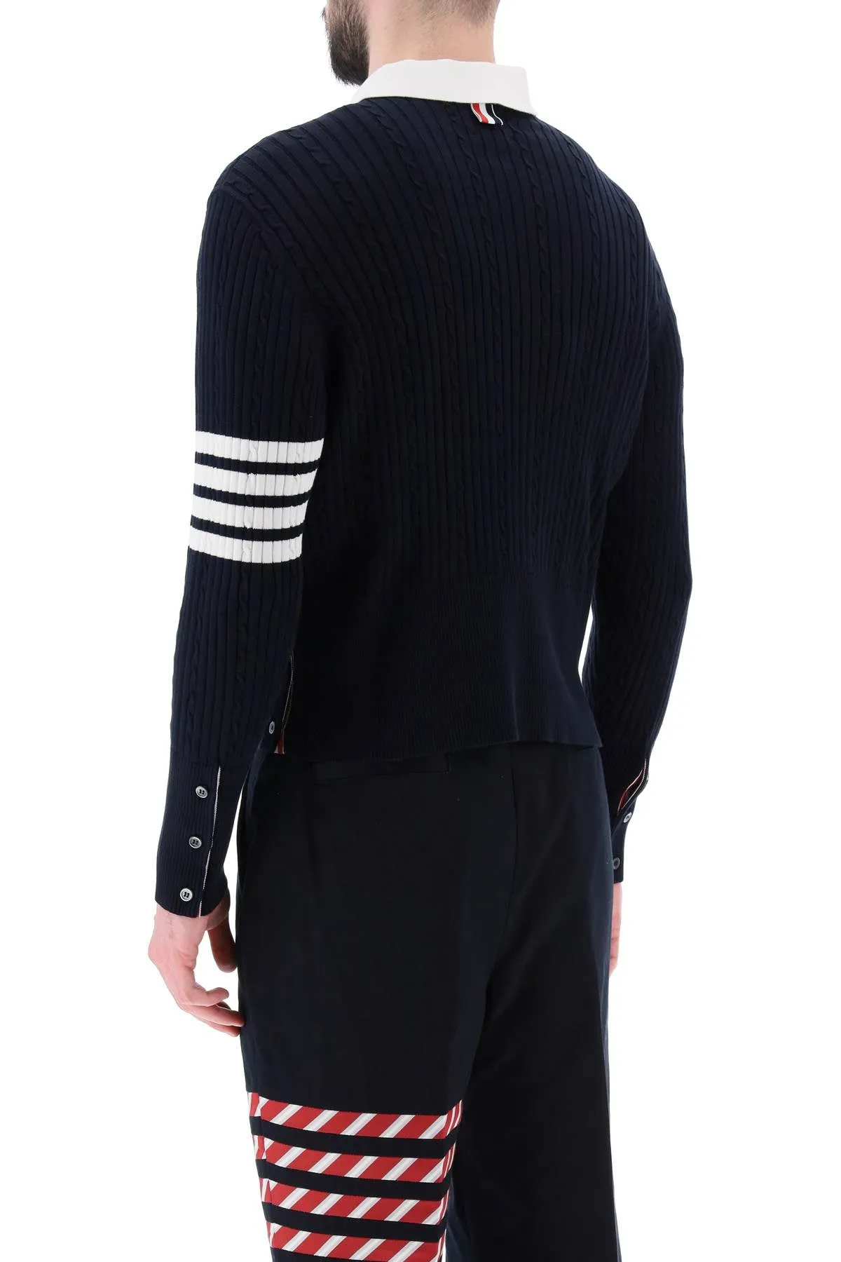 Thom browne crew-neck sweater with 4-bar motif