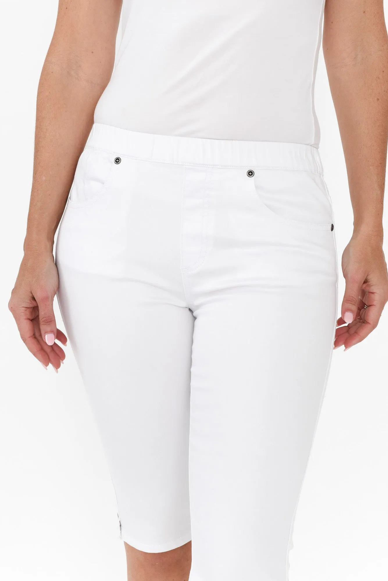 Tora White Stretch Shorts