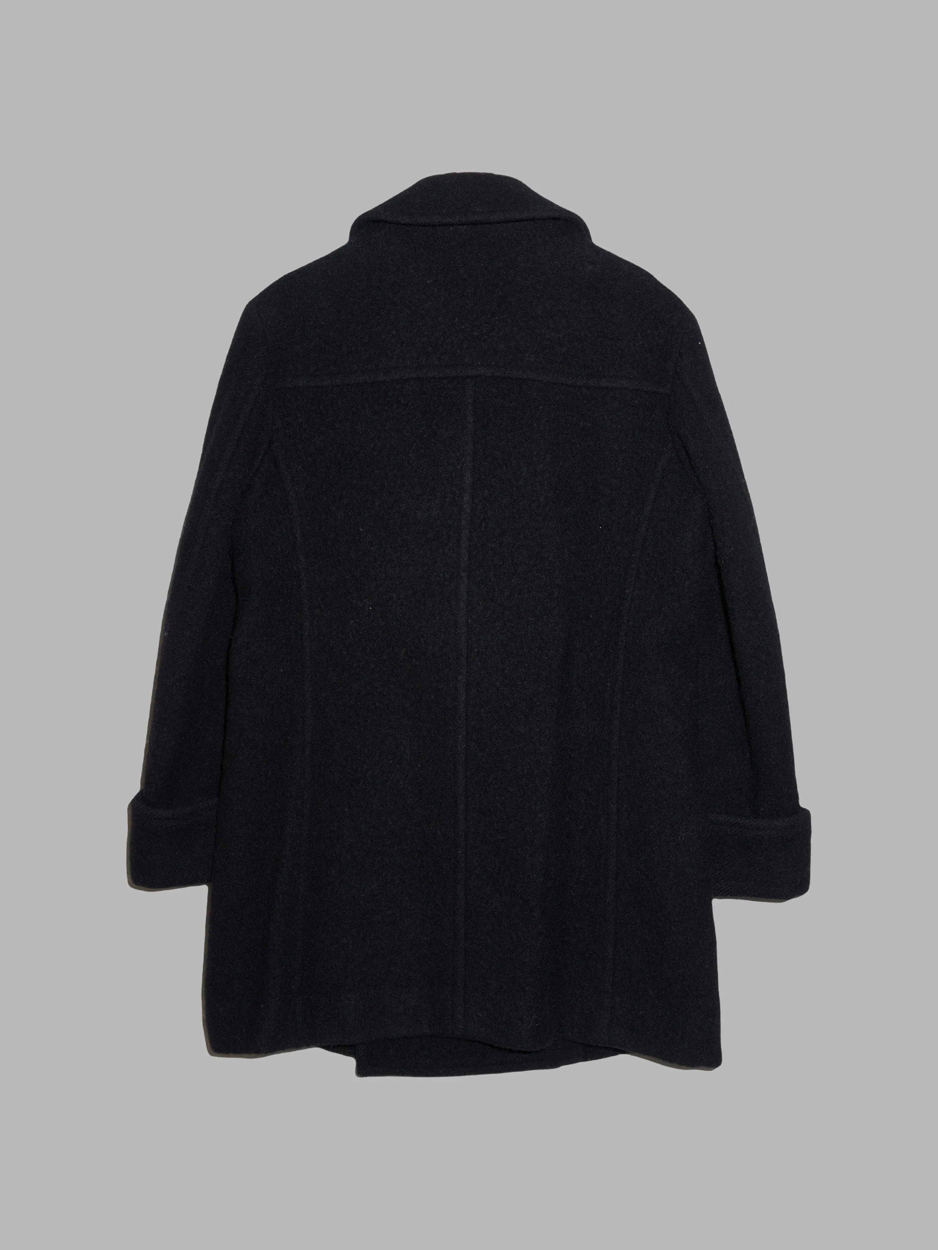 Tricot Comme des Garcons AW1995 black wool melton big button peacoat