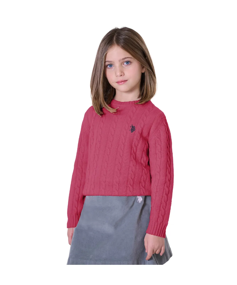 US POLO GIRLS ROUND NECK SWEATER