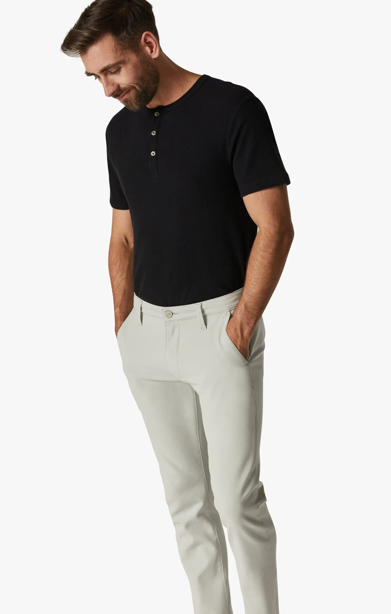 Verona Slim Leg Chino Pants In Stone High Flyer