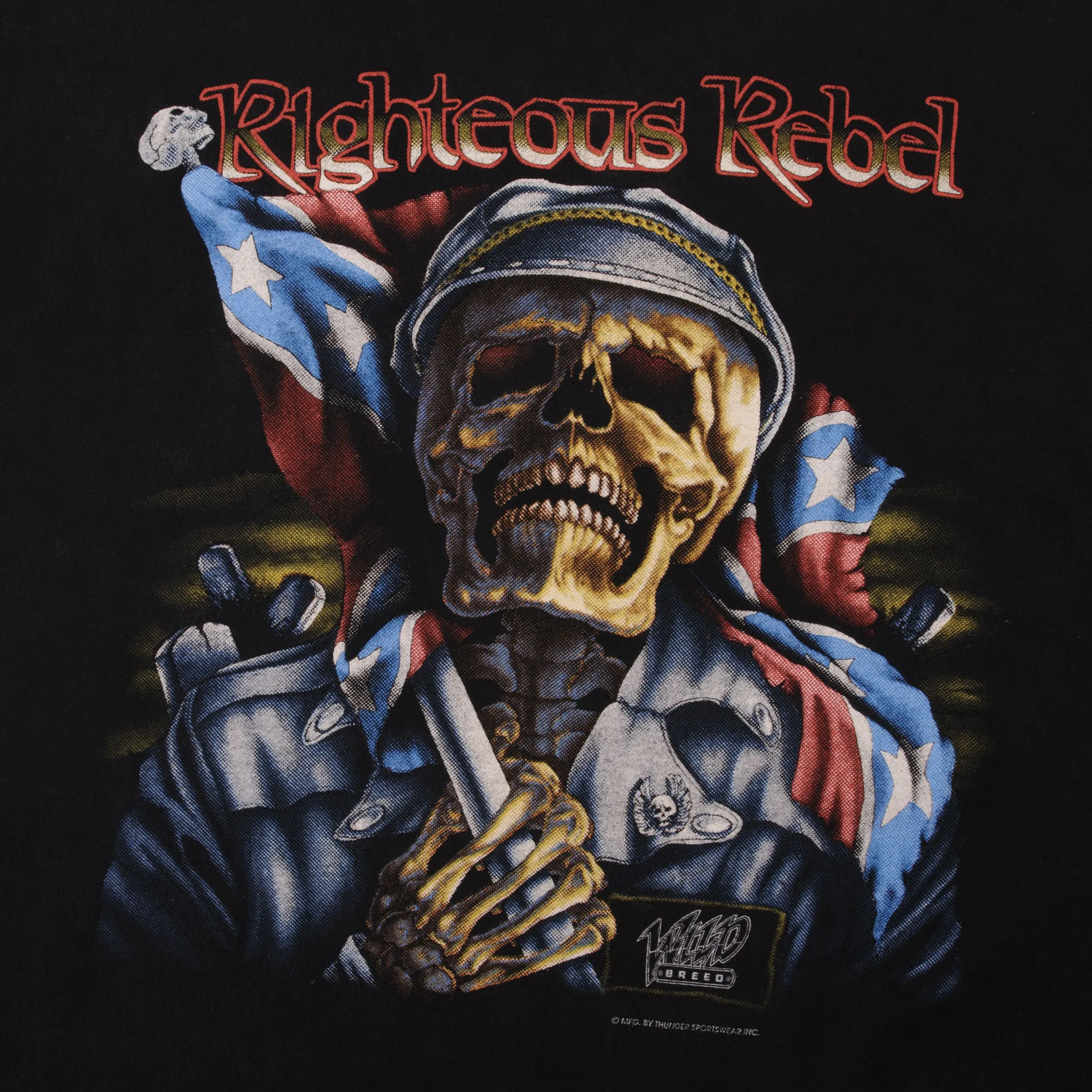 VINTAGE US MILITARY RIGHTEOUS REBEL 1990S TEE SHIRT SIZE LARGE