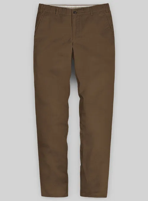 Washed Brown Stretch Chino Pants