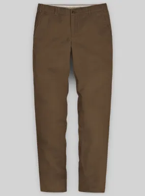 Washed Brown Stretch Chino Pants