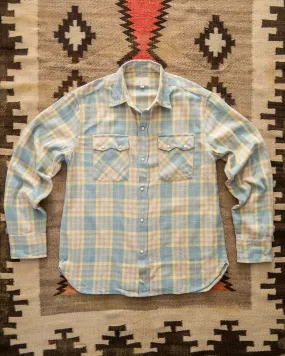 Washed Flannel Pearlsnap Shirt - Sand Dunes Sunrise