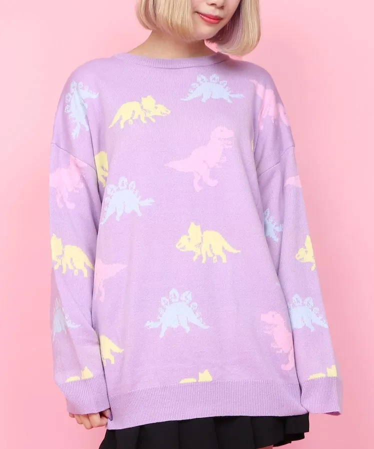 W❤️C Zaurus dinosaur pastel sweater