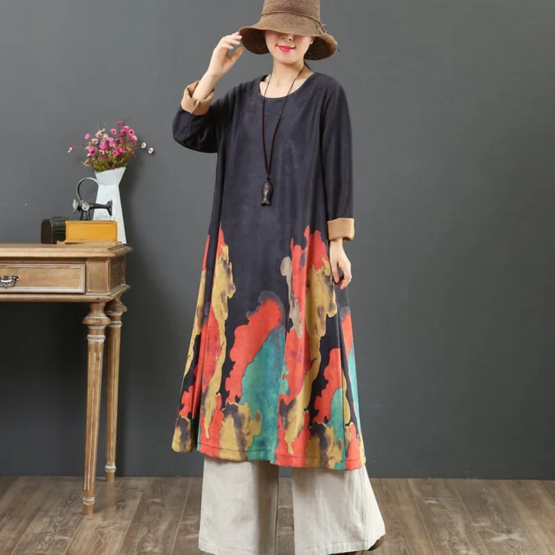 Women Casual Colored Prints Dress