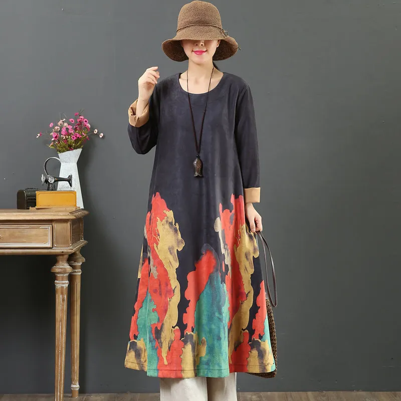 Women Casual Colored Prints Dress