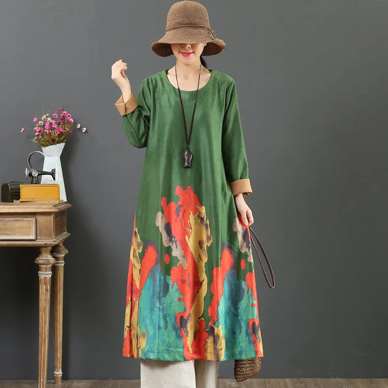 Women Casual Colored Prints Dress