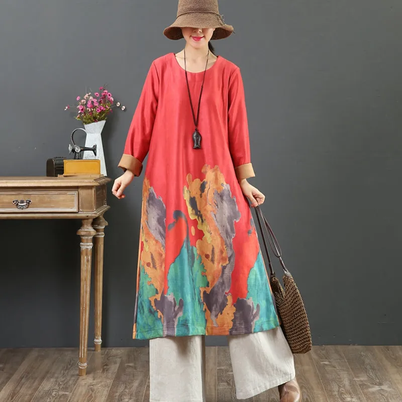 Women Casual Colored Prints Dress