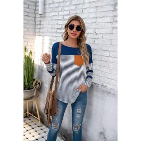 Women Striped Long Sleeves T Shirts