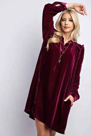 Women's Mini ruffle detailing velvet dress