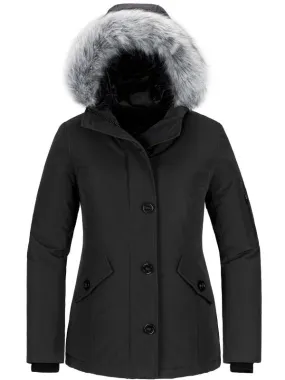 Women's Winter Coat Waterproof Puffer Jacket Thicken Parka with Fur Hood