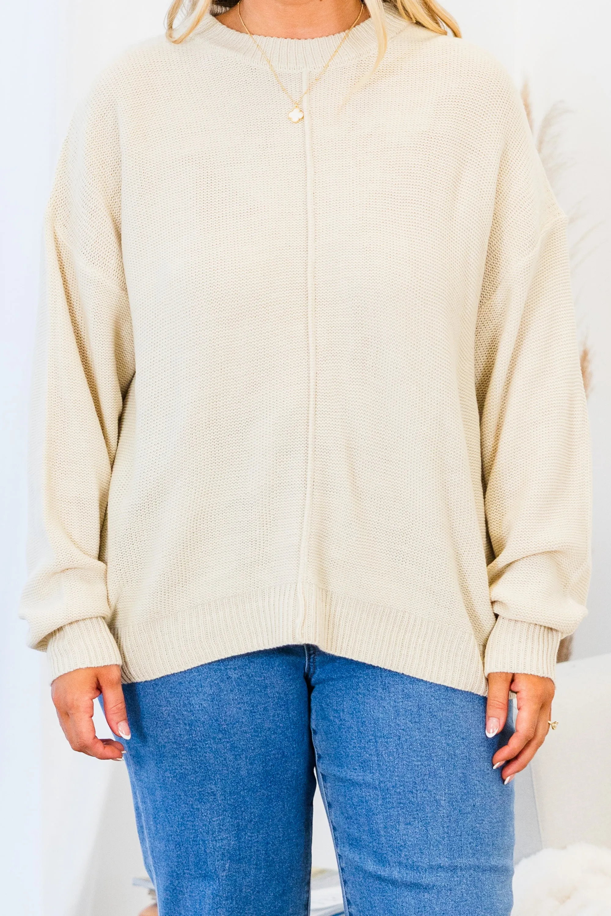 Work This Out Sweater, Cream