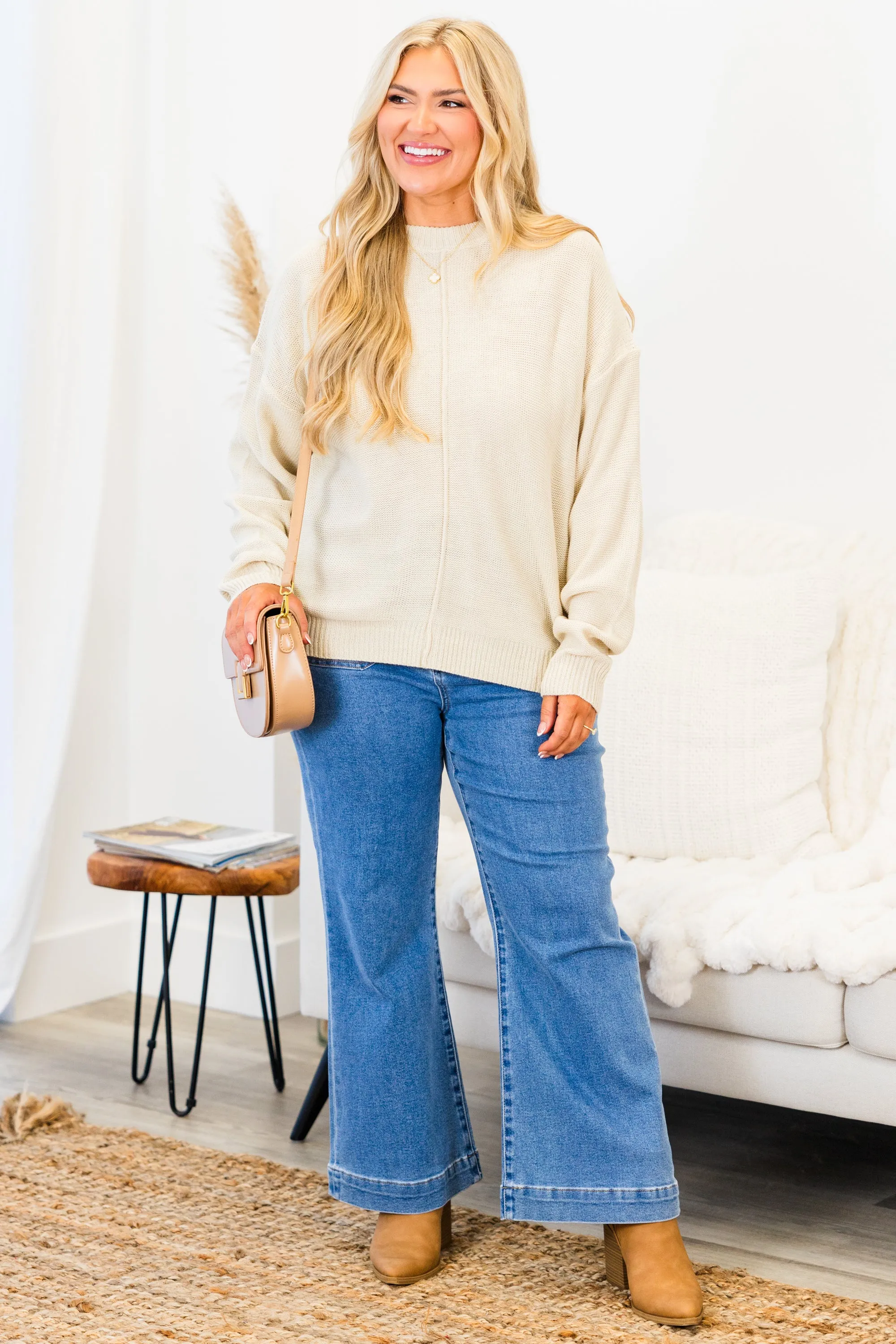 Work This Out Sweater, Cream