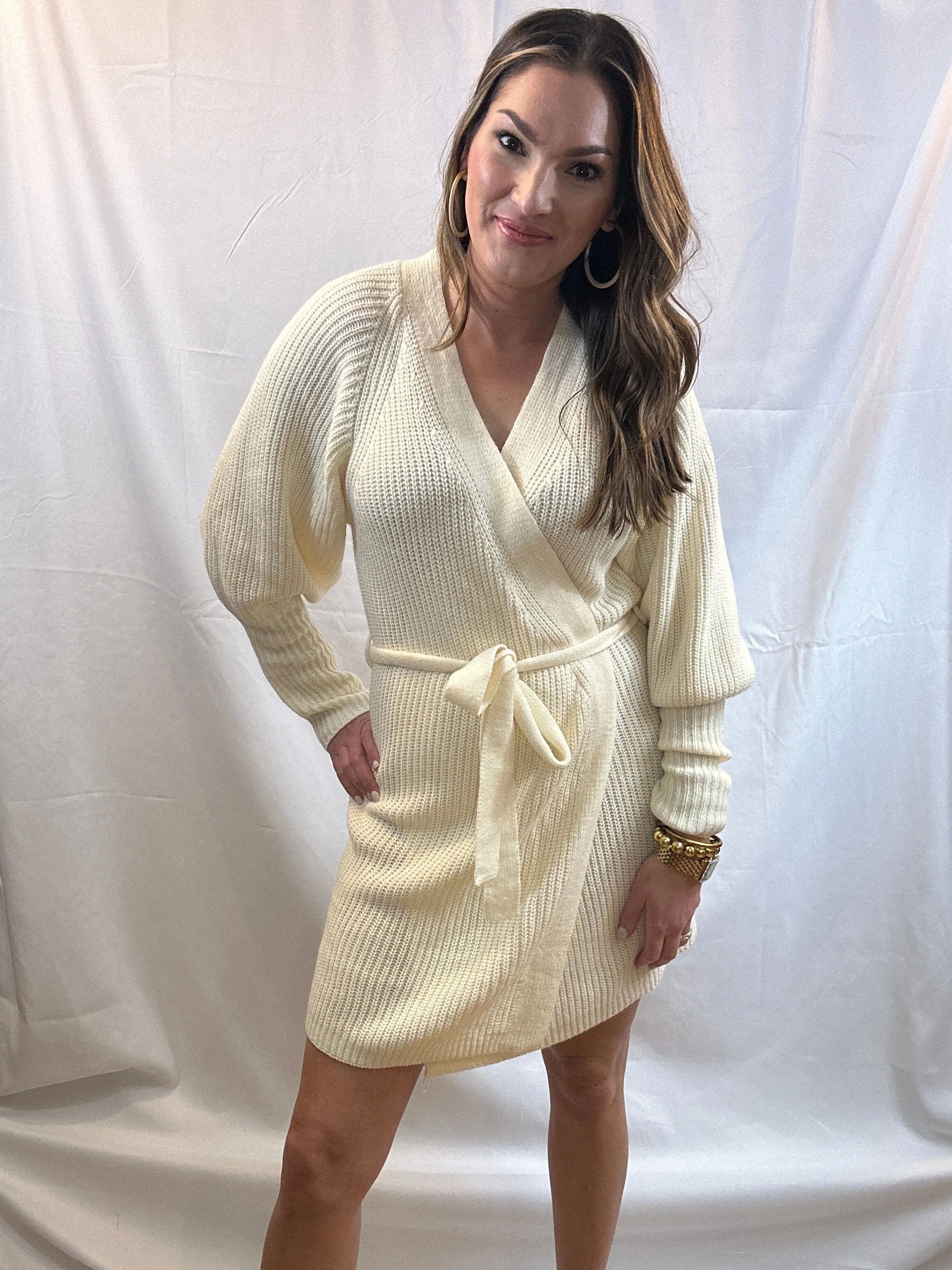 Wrap Sweater Dress