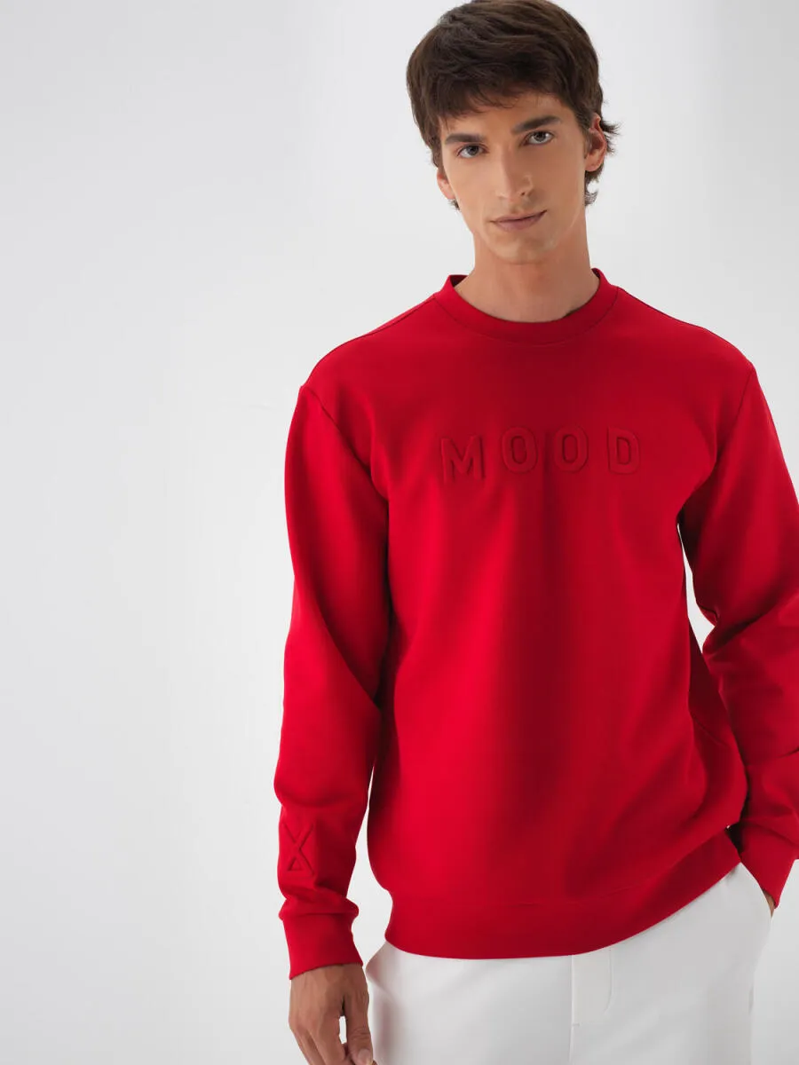 Xint Red Sweater With Mood Front Design