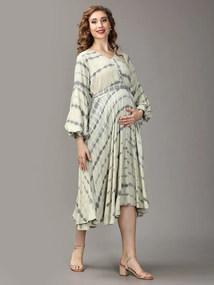 Zen Garden Tie and Dye Maternity and Nursing Dress